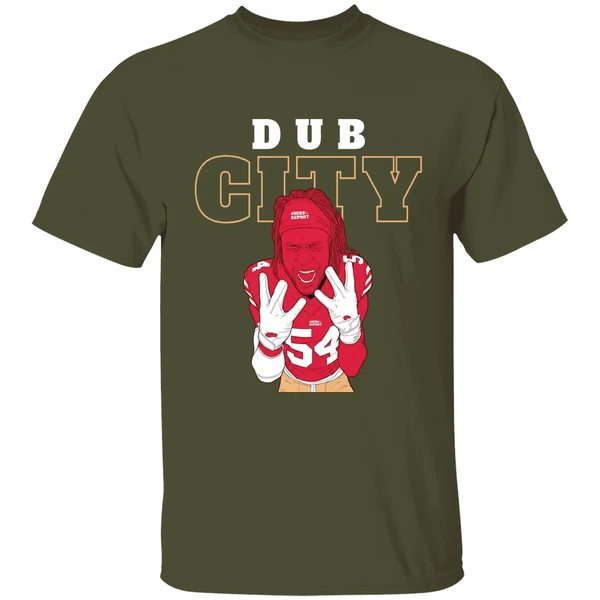 dub city fred warner san francisco 49ers cartoon shirt militarygreen