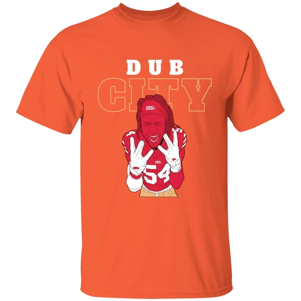 dub city fred warner san francisco 49ers cartoon shirt orange