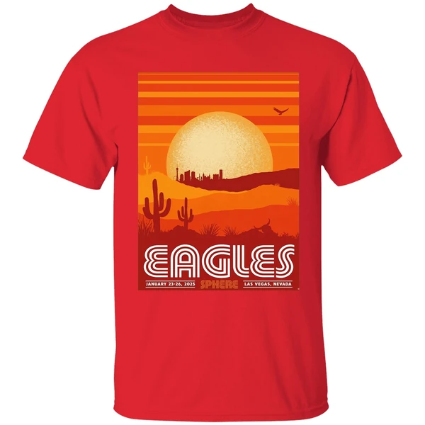 eagles live at sphere las vegas on january 23 24 2026 gig shirt red