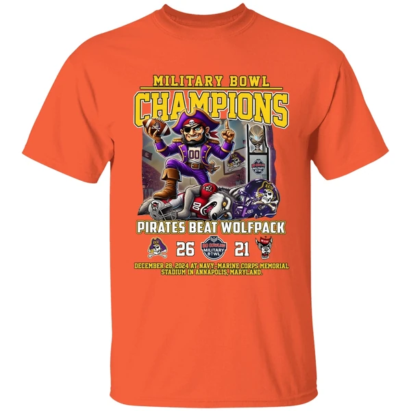 East Carolina Pirates Beat Wolfpack Military Bowl 2024 Champions Shirt - Image 5
