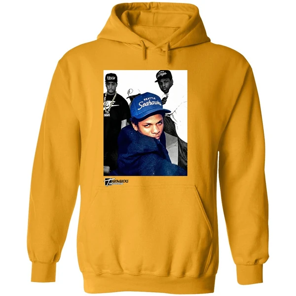 Eazy E Eric Lynn Wright Wearing Seattle Seahawks Cap West Coast Hoodie