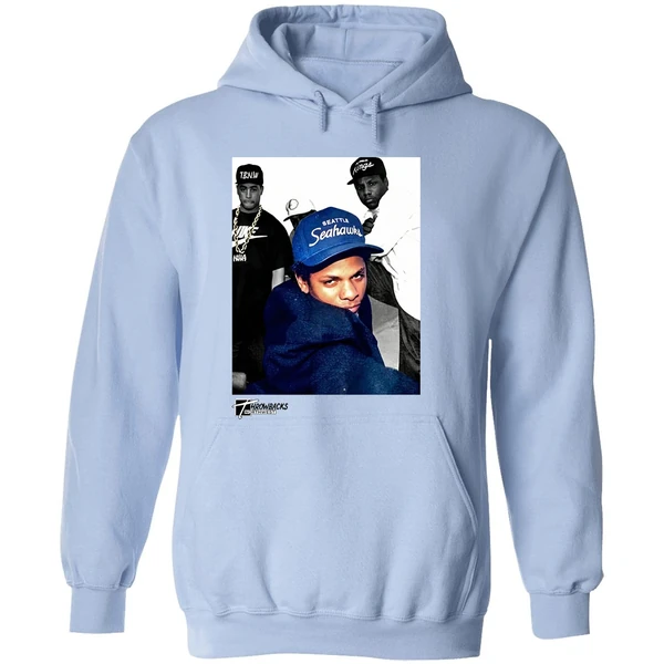 Eazy E Eric Lynn Wright Wearing Seattle Seahawks Cap West Coast Hoodie - Image 4