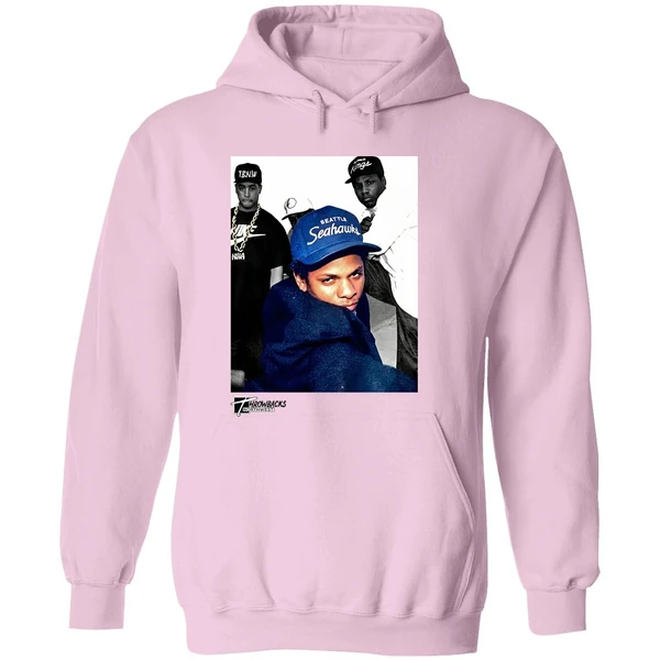 Eazy E Eric Lynn Wright Wearing Seattle Seahawks Cap West Coast Hoodie - Image 5