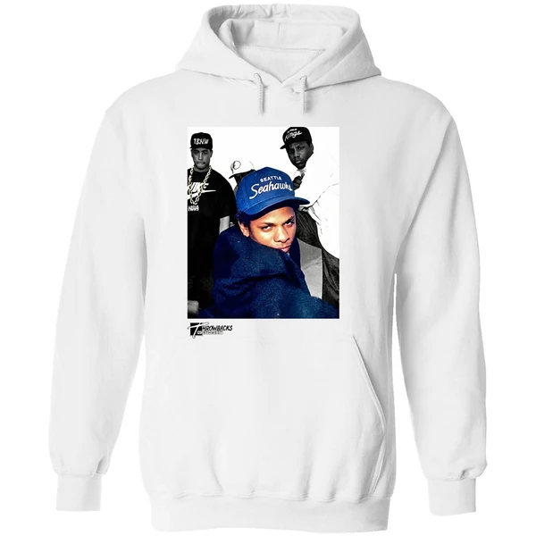 Eazy E Eric Lynn Wright Wearing Seattle Seahawks Cap West Coast Hoodie - Image 8
