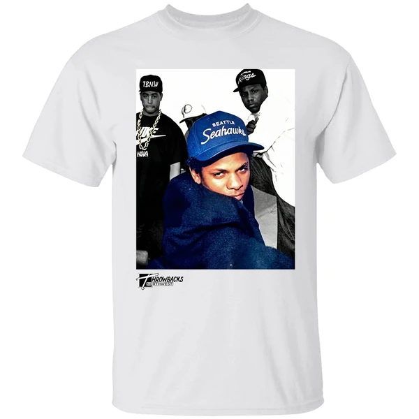 Eazy E Eric Lynn Wright Wearing Seattle Seahawks Cap West Coast Shirt