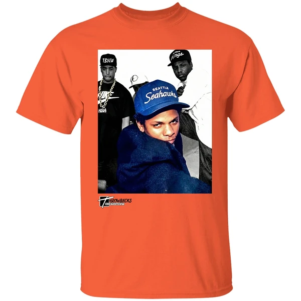 Eazy E Eric Lynn Wright Wearing Seattle Seahawks Cap West Coast Shirt - Image 3