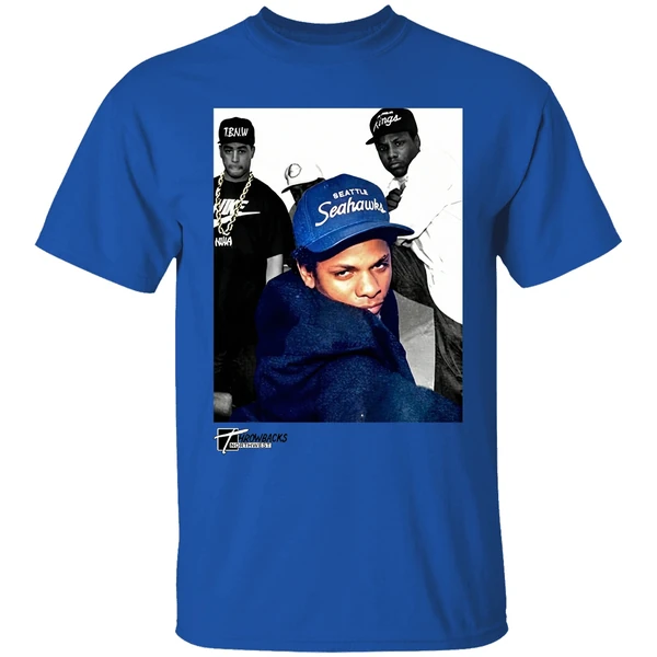 Eazy E Eric Lynn Wright Wearing Seattle Seahawks Cap West Coast Shirt - Image 5