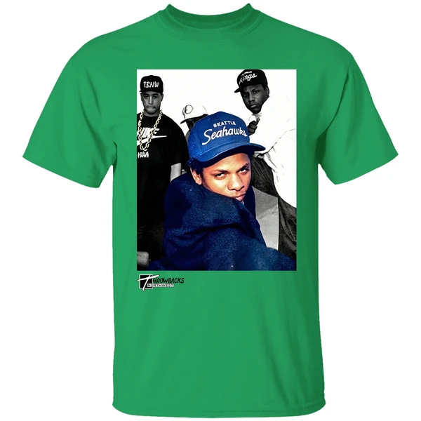 Eazy E Eric Lynn Wright Wearing Seattle Seahawks Cap West Coast Shirt - Image 8