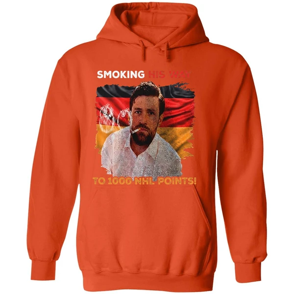 Edmonton Oilers Leon Draisaitl 1000 Nhl Points Smoking His Way Name And Number Hoodie - Image 6