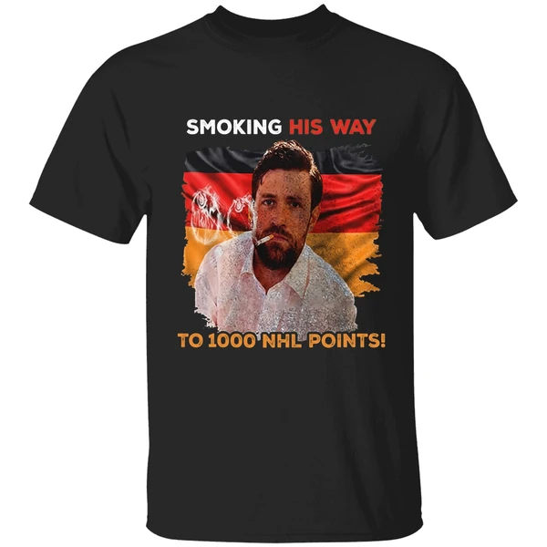 Edmonton Oilers Leon Draisaitl 1000 Nhl Points Smoking His Way Name And Number Shirt