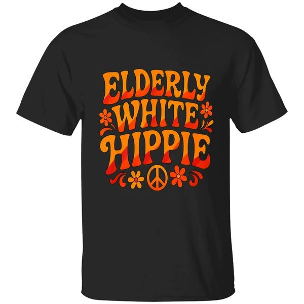 Elderly White Hippie Peace Flower Power Shirt