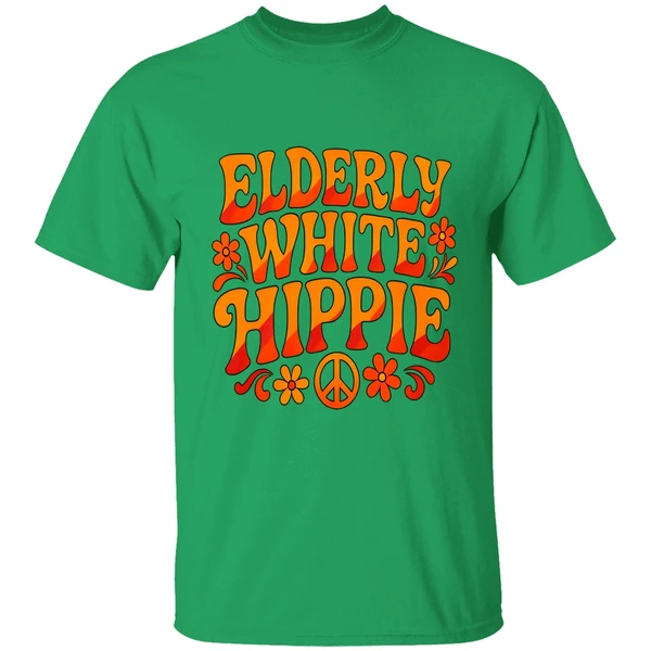 Elderly White Hippie Peace Flower Power Shirt - Image 2