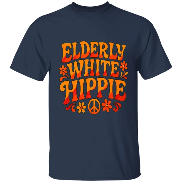 Elderly White Hippie Peace Flower Power Shirt - Image 5