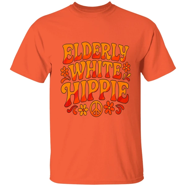 Elderly White Hippie Peace Flower Power Shirt - Image 6