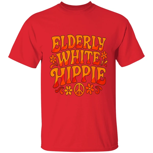 Elderly White Hippie Peace Flower Power Shirt - Image 7