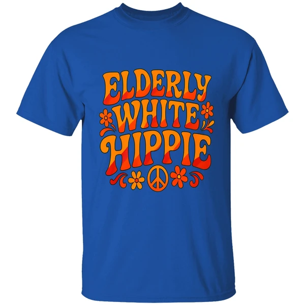 Elderly White Hippie Peace Flower Power Shirt - Image 8