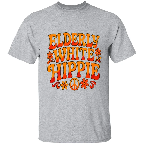 Elderly White Hippie Peace Flower Power Shirt - Image 9
