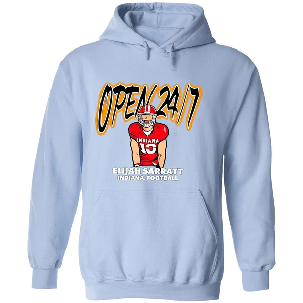 Elijah Sarratt Indiana Hoosiers Waffle House Open 24 7 Hoodie - Image 4