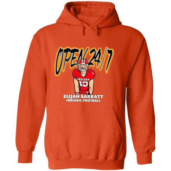 Elijah Sarratt Indiana Hoosiers Waffle House Open 24 7 Hoodie - Image 6