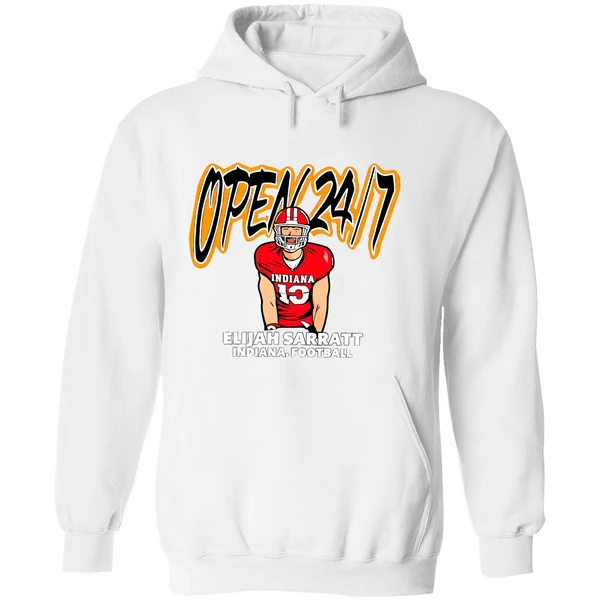 Elijah Sarratt Indiana Hoosiers Waffle House Open 24 7 Hoodie - Image 8