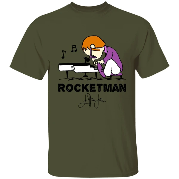 Elton John In The Style Of Peanuts Rocket Man Shirt - Image 3