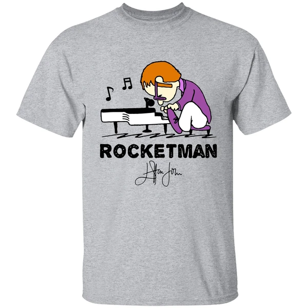Elton John In The Style Of Peanuts Rocket Man Shirt - Image 8