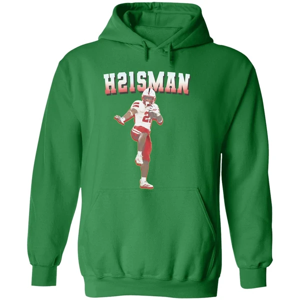 Emmett Johnson H21sman Nebraska Huskers Football Hoodie - Image 2