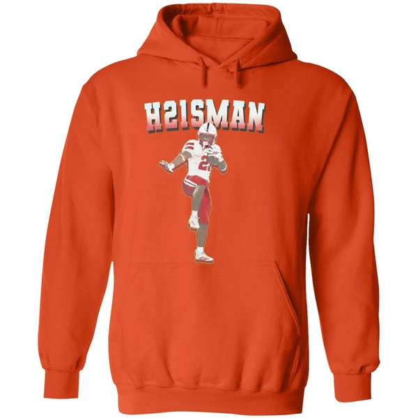 Emmett Johnson H21sman Nebraska Huskers Football Hoodie - Image 6
