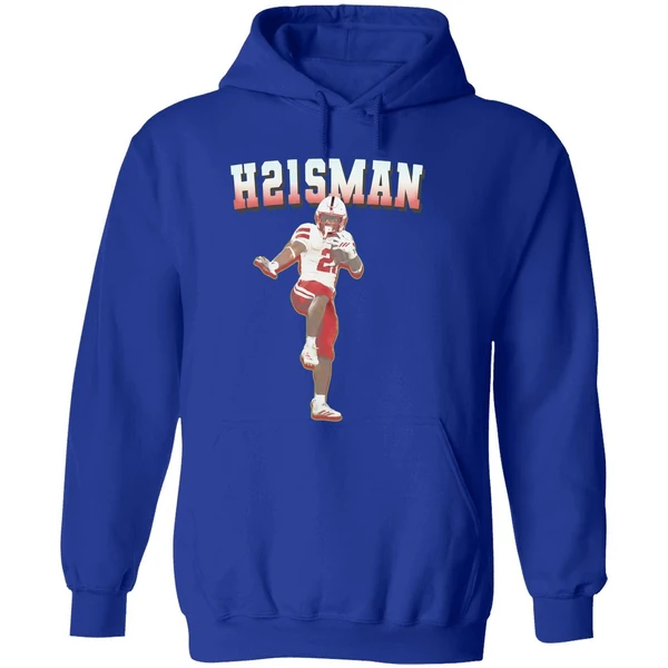Emmett Johnson H21sman Nebraska Huskers Football Hoodie - Image 7