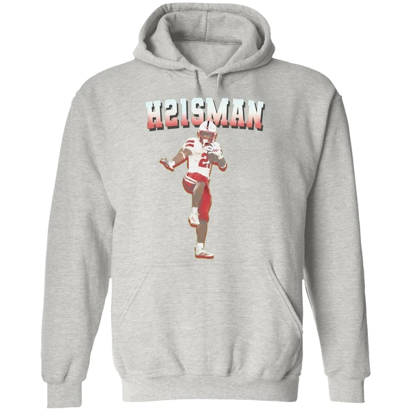Emmett Johnson H21sman Nebraska Huskers Football Hoodie - Image 9