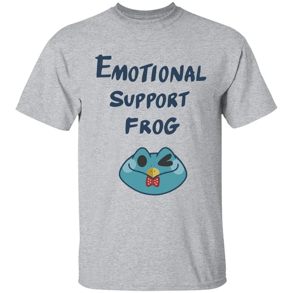 emotional support frog fizzarolli cartoon shirt sportgrey