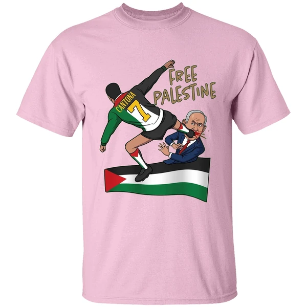 eric cantona kick free palestine shirt lightpink