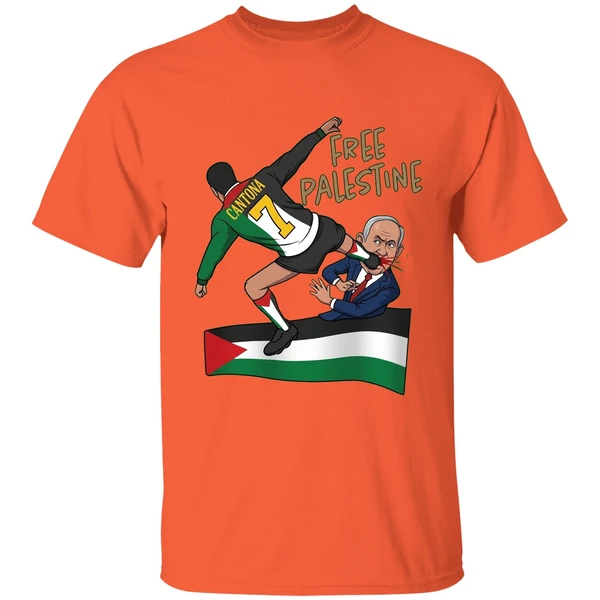 eric cantona kick free palestine shirt orange