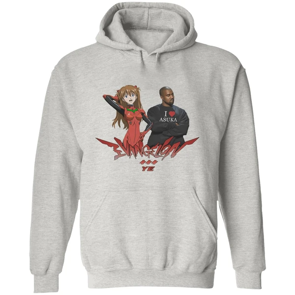 Evangelion Asuka Kanye West Anime Hoodie - Image 9