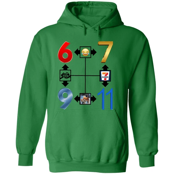 Explore The 67 911 Go To Heaven Meme And Number Compass Hoodie - Image 2