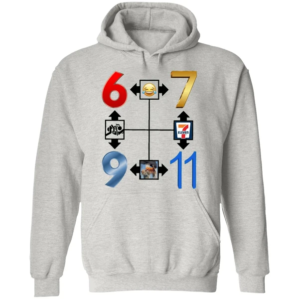 Explore The 67 911 Go To Heaven Meme And Number Compass Hoodie - Image 9