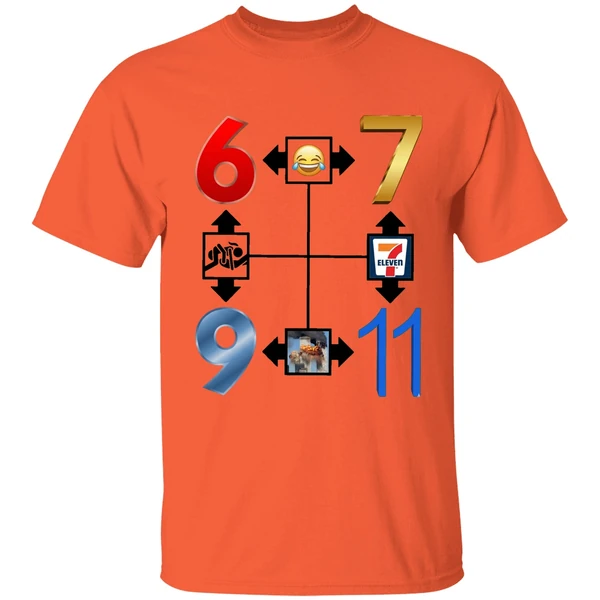 explore the 67 911 go to heaven meme and number compass shirt orange