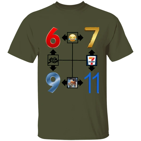 Explore The 67 911 Go To Heaven Meme And Number Compass Shirt - Image 9