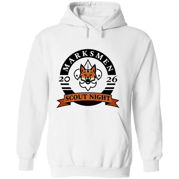 Fayetteville Marksmen Hockey Scout Night 2026 Logo Hoodie - Image 8