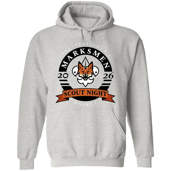 Fayetteville Marksmen Hockey Scout Night 2026 Logo Hoodie - Image 9
