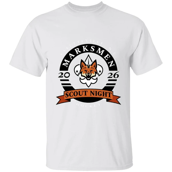 Fayetteville Marksmen Hockey Scout Night 2026 Logo Shirt