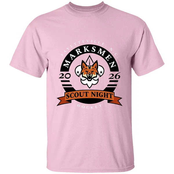 Fayetteville Marksmen Hockey Scout Night 2026 Logo Shirt - Image 2