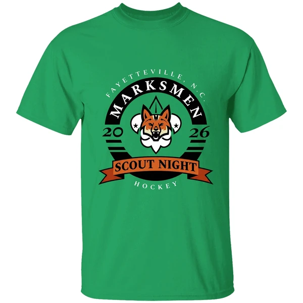 Fayetteville Marksmen Hockey Scout Night 2026 Logo Shirt - Image 8