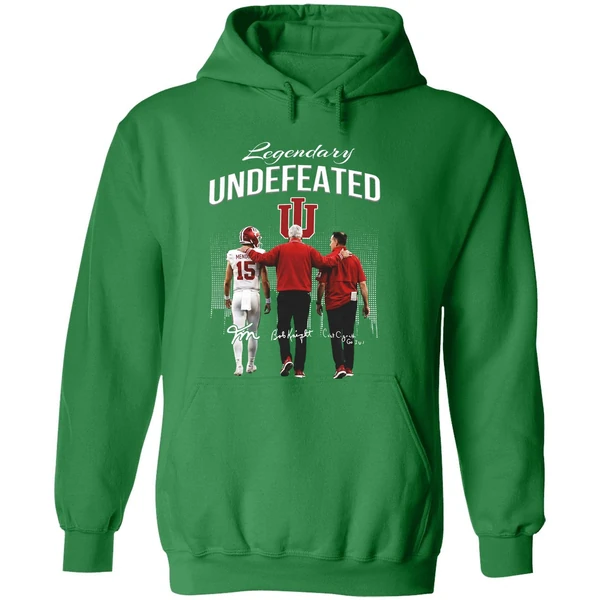 Fernando Mendoza Bob Knight And Curt Cignetti Indiana Hoosiers Undefeated Hoodie - Image 2