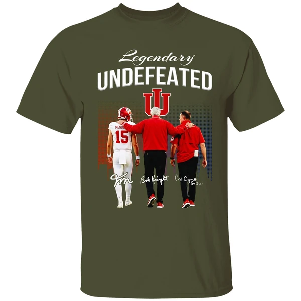 fernando mendoza bob knight curt cignetti indiana hoosiers legendary national championship shirt militarygreen