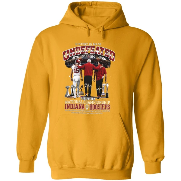 Fernando Mendoza Curt Cignetti And Bob Knight 2025 National Champions Signatures Hoodie