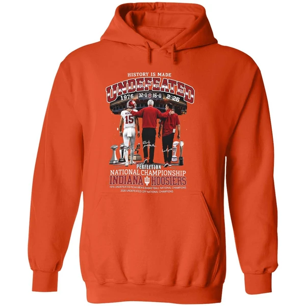 Fernando Mendoza Curt Cignetti And Bob Knight 2025 National Champions Signatures Hoodie - Image 6