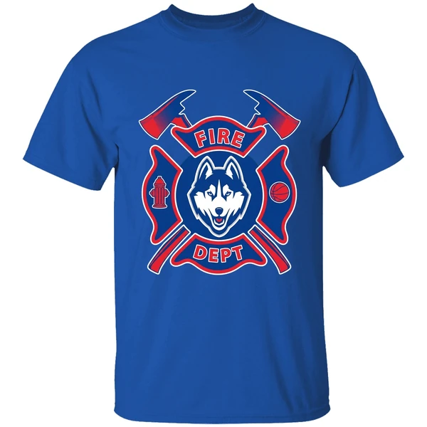 fire dept uconn huskies shirt royalblue