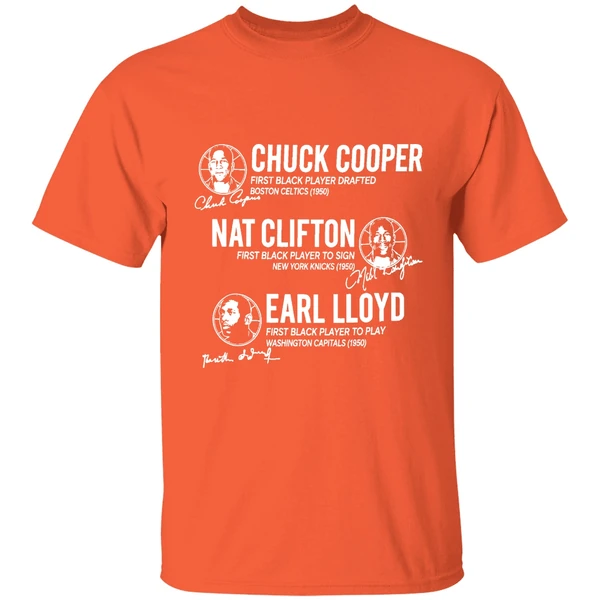 first black player 75th anniversary pioneers black shirt orange