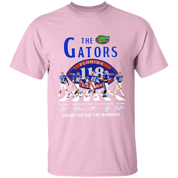 florida gators 118 years of the gators 1906 2024 thank you for the memories shirt lightpink